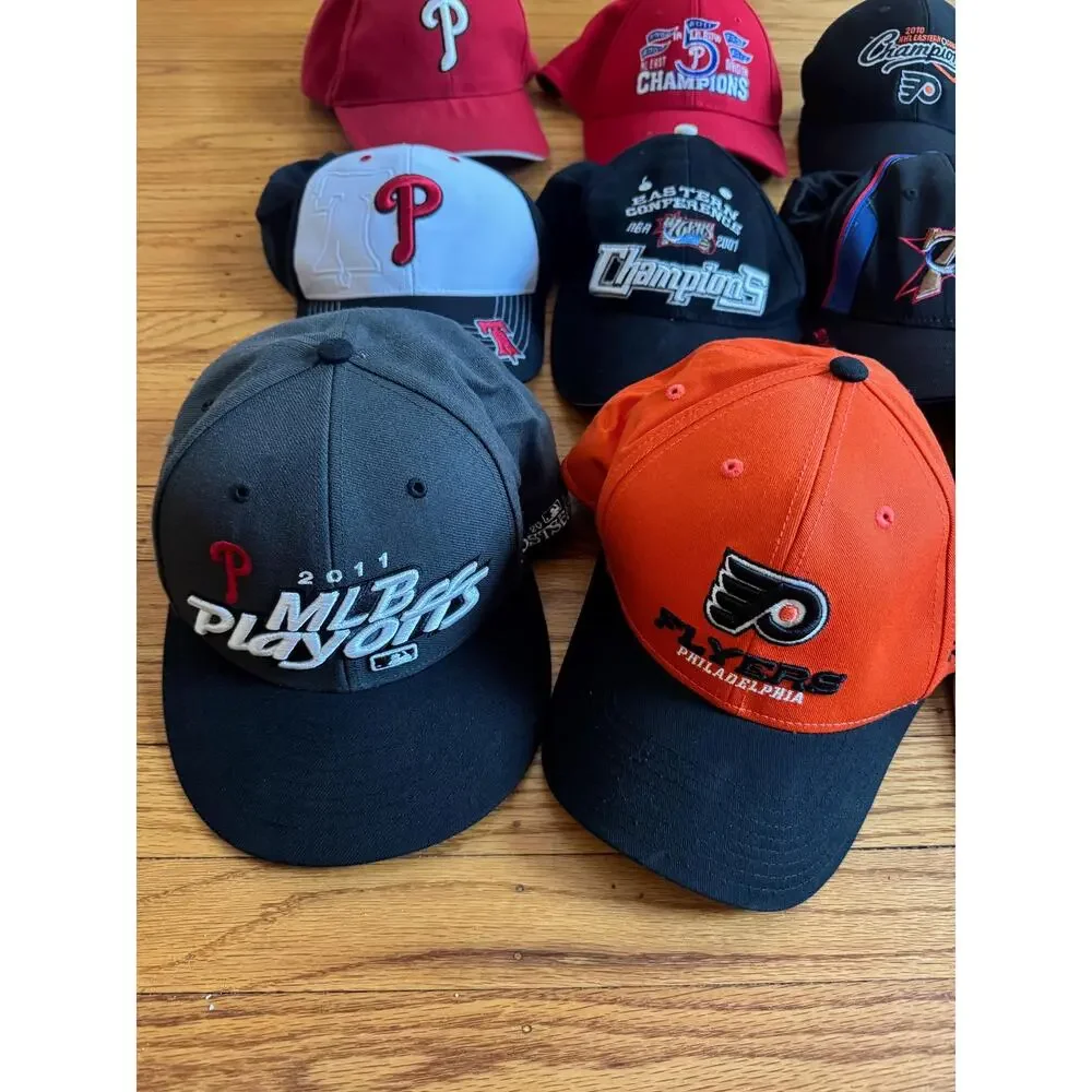 Philadelphia Phillies Flyers 76ers sixers Hats lot estate